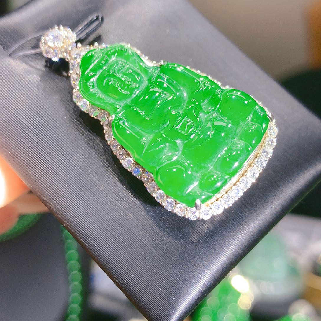 翡翠颈饰银S925镶嵌9甄选qj