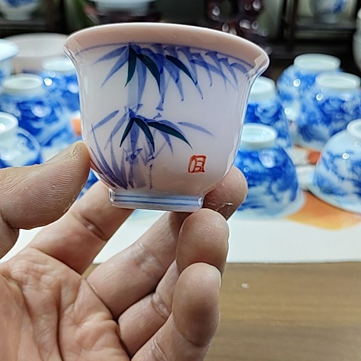 景德镇手工手绘1380度高温陶瓷杯子