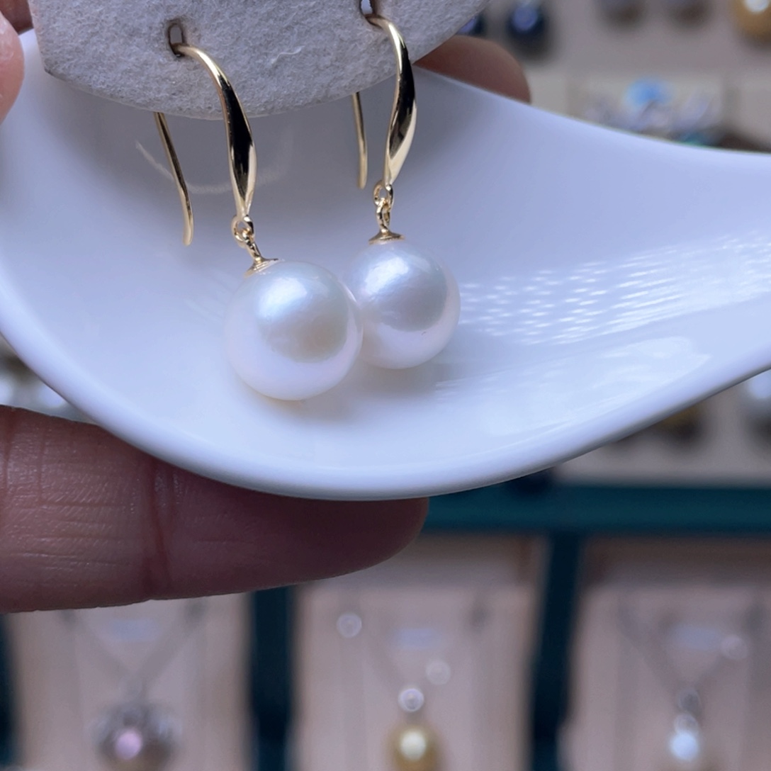 淡水珍珠耳环银S925镶嵌