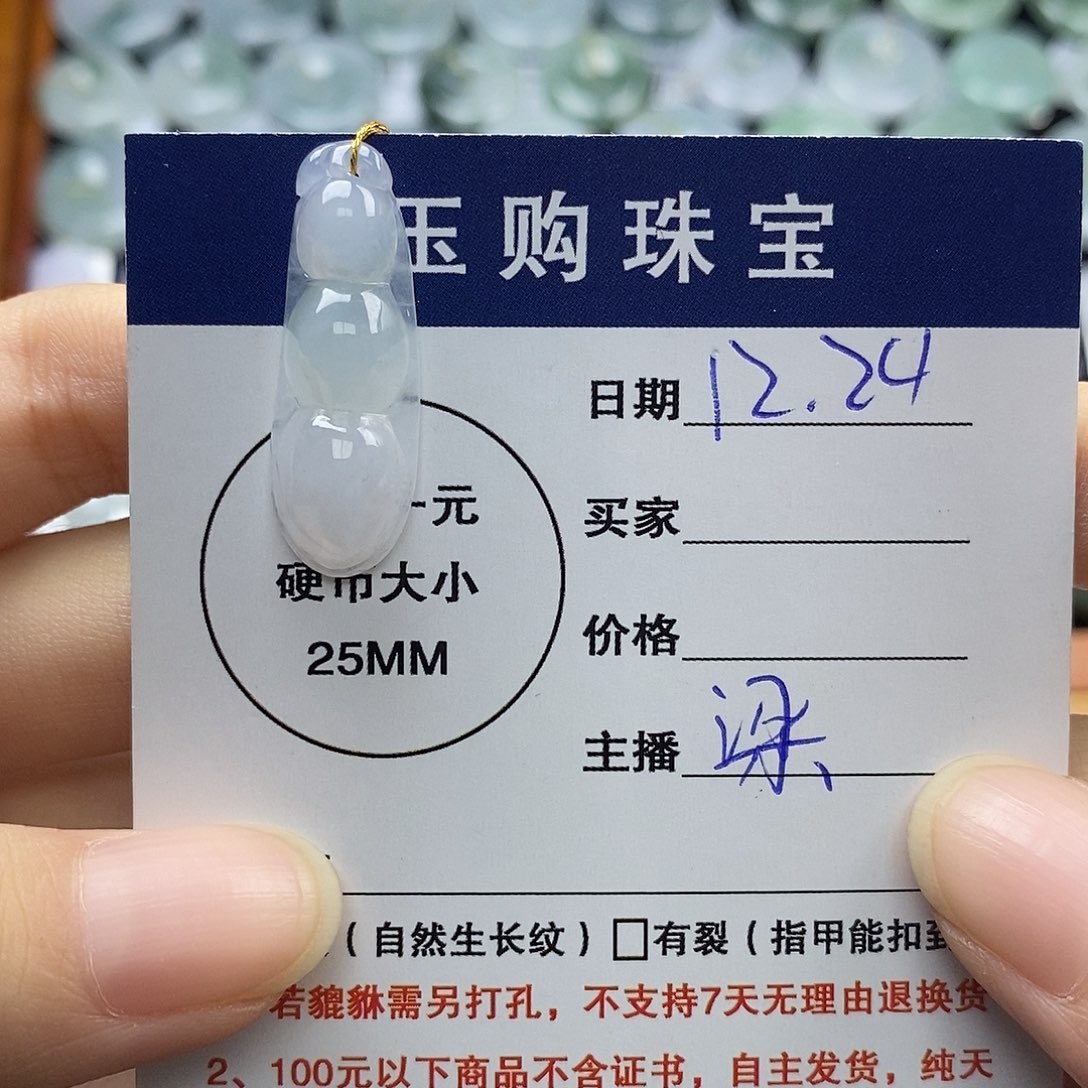 翡翠未镶嵌颈饰福豆