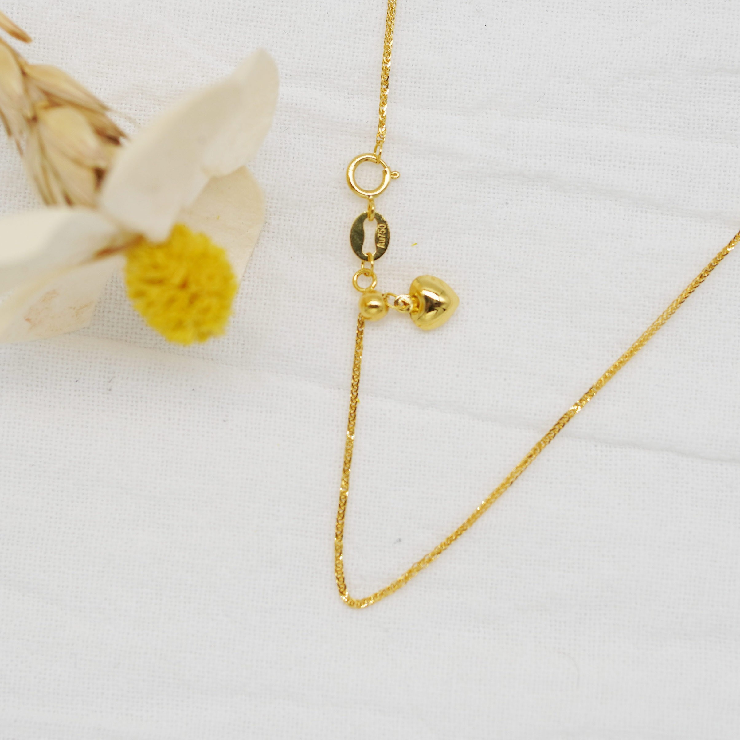 【官方质检】18k金桃心肖邦细款项链 45厘米 E453 克重多退少补