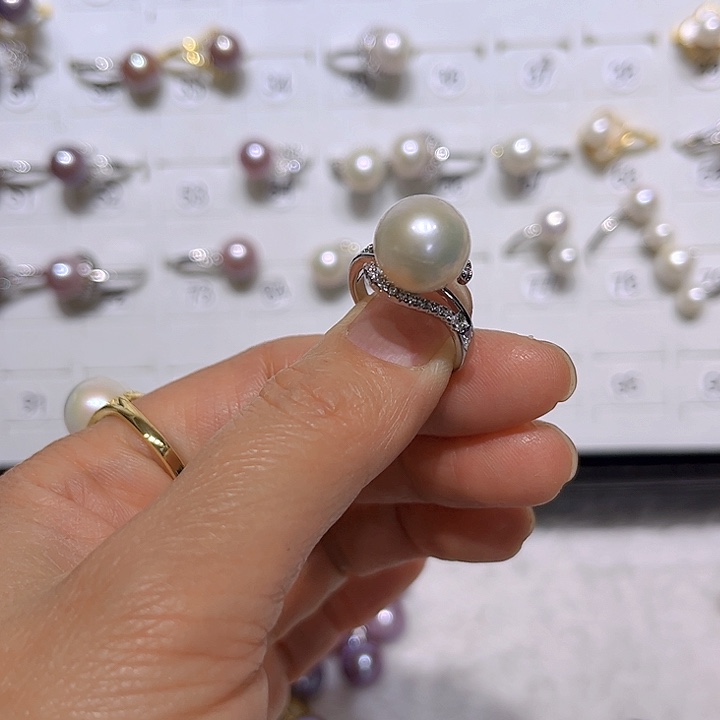 淡水珍珠白珠戒指未镶嵌