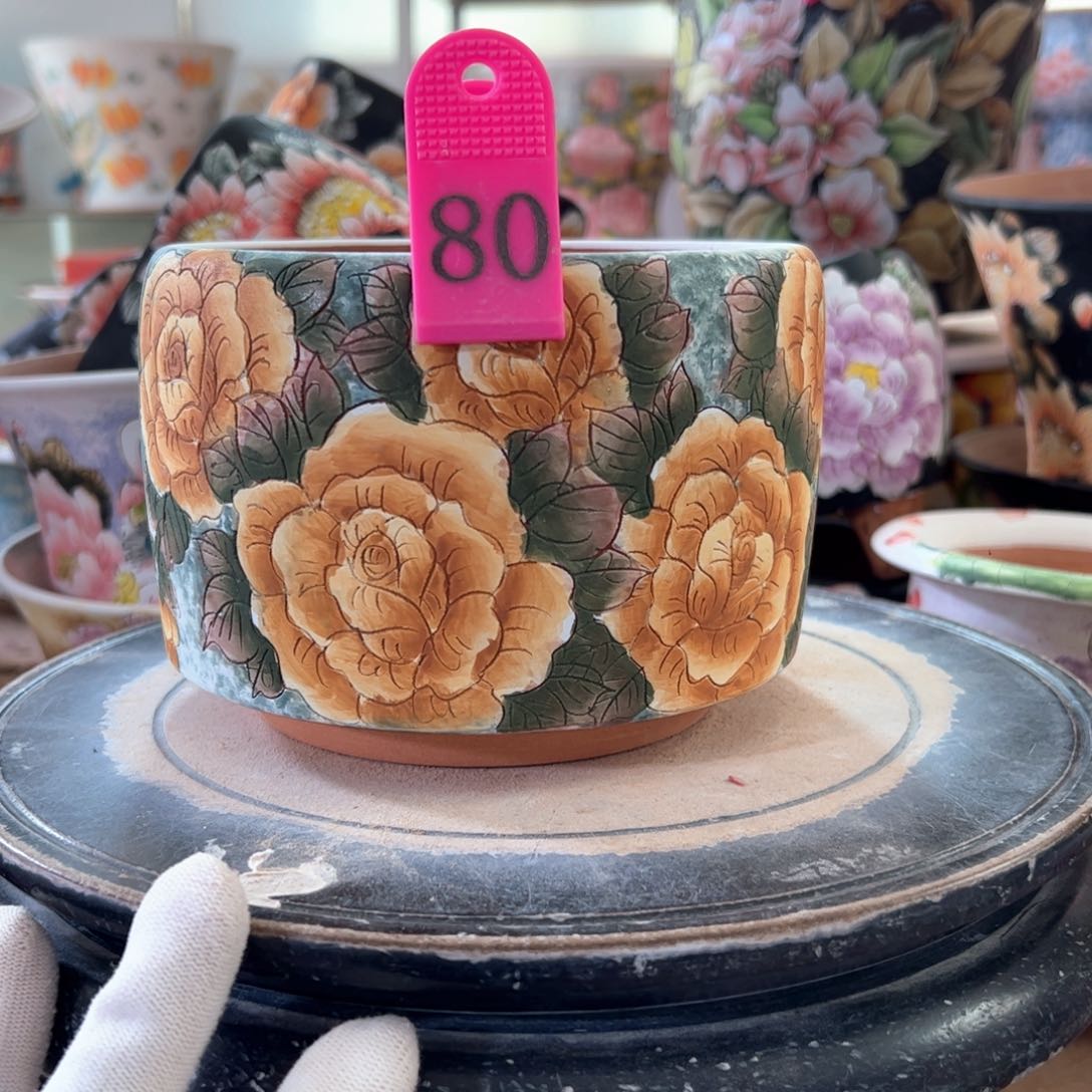 景德镇手绘花盆满38包邮