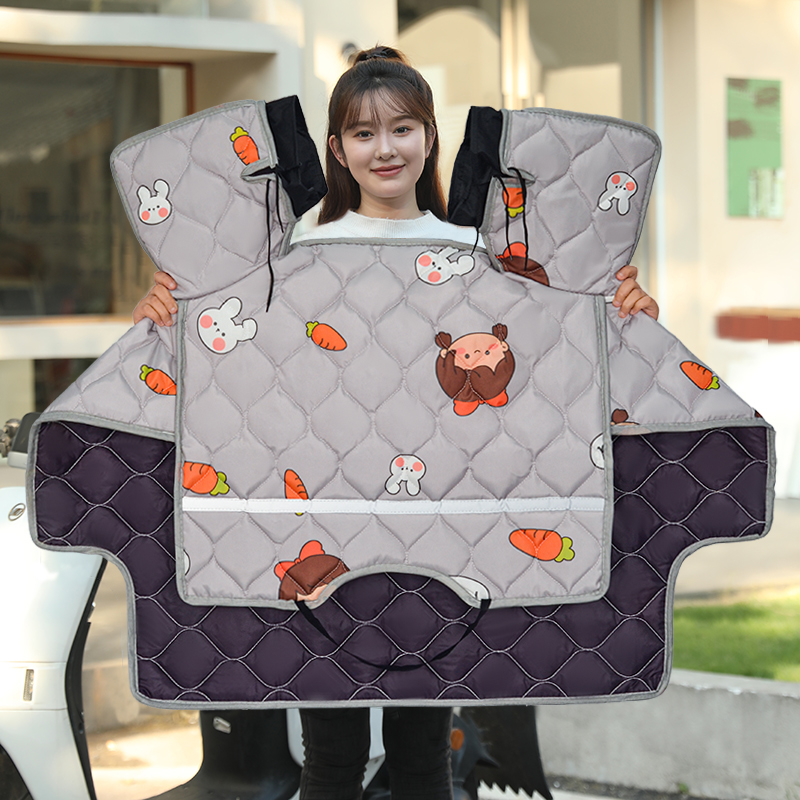 春秋款电动车四季通用挡风被中厚轻便双面防雨水升级防风挡防风罩