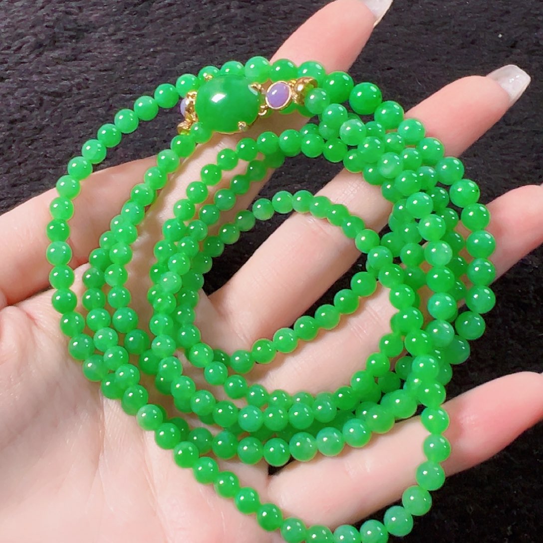 翡翠18K金镶嵌颈饰签收后24小时鉴赏期，过时不退