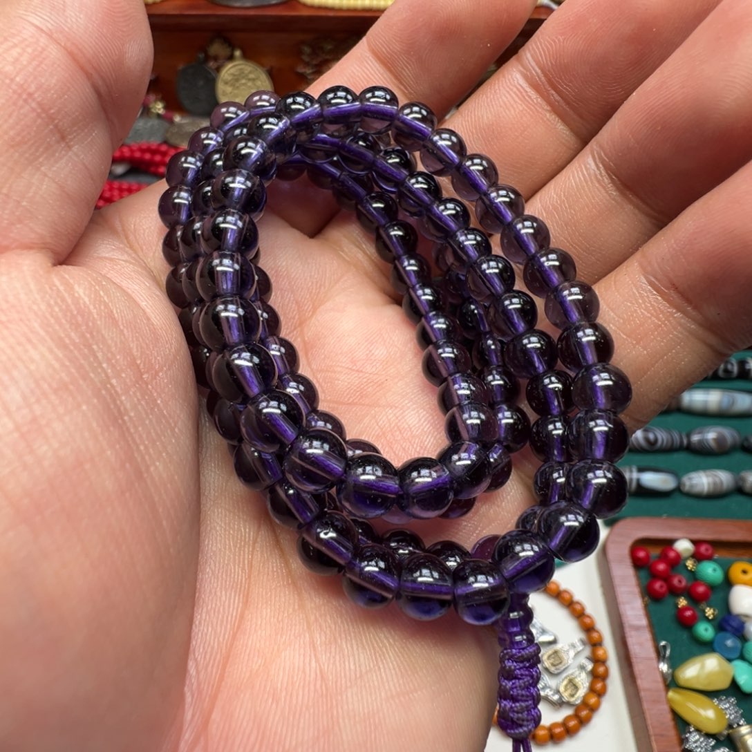 琉璃DIY紫色晶晶诛业珠