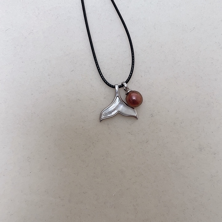 颈饰淡水珍珠银S925镶嵌贝母紫珠45厘米