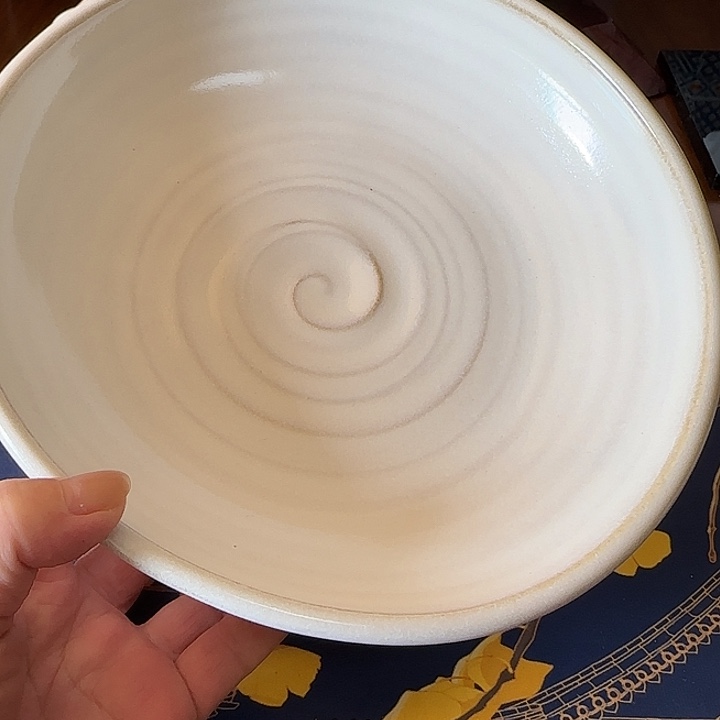 瓷10506粉引果子钵