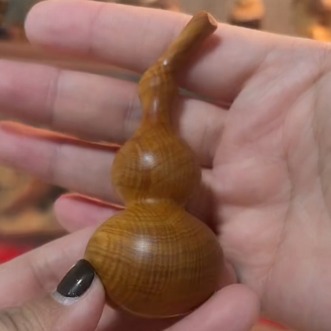 崖柏木质雕刻创意葫芦手把件工艺品摆件装饰品