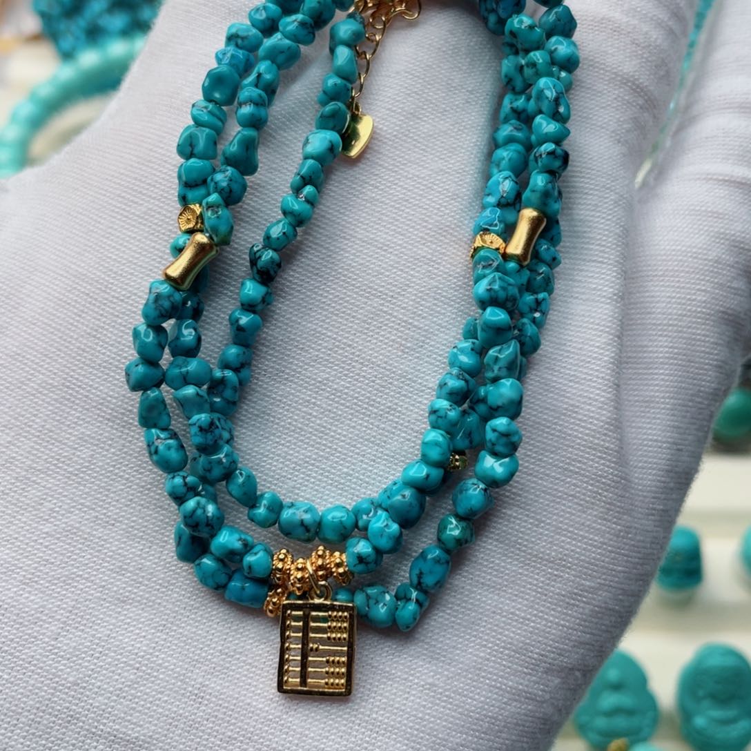 银S925镀金镶嵌绿松石珠宝奇石