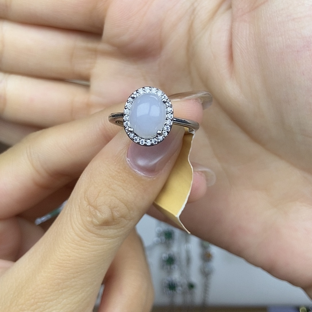 翡翠银S925镶嵌戒指03