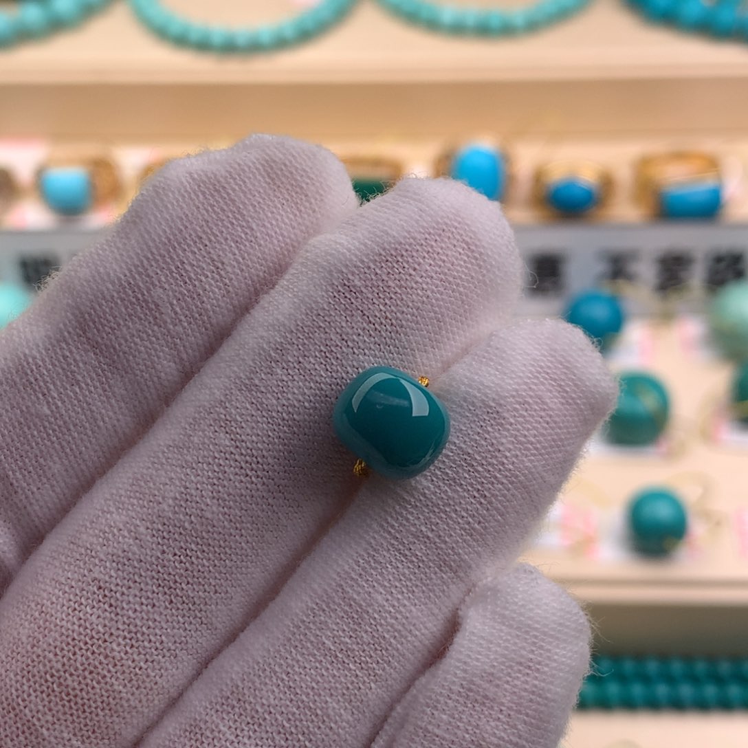 绿松石珠宝奇石未镶嵌9.5×8