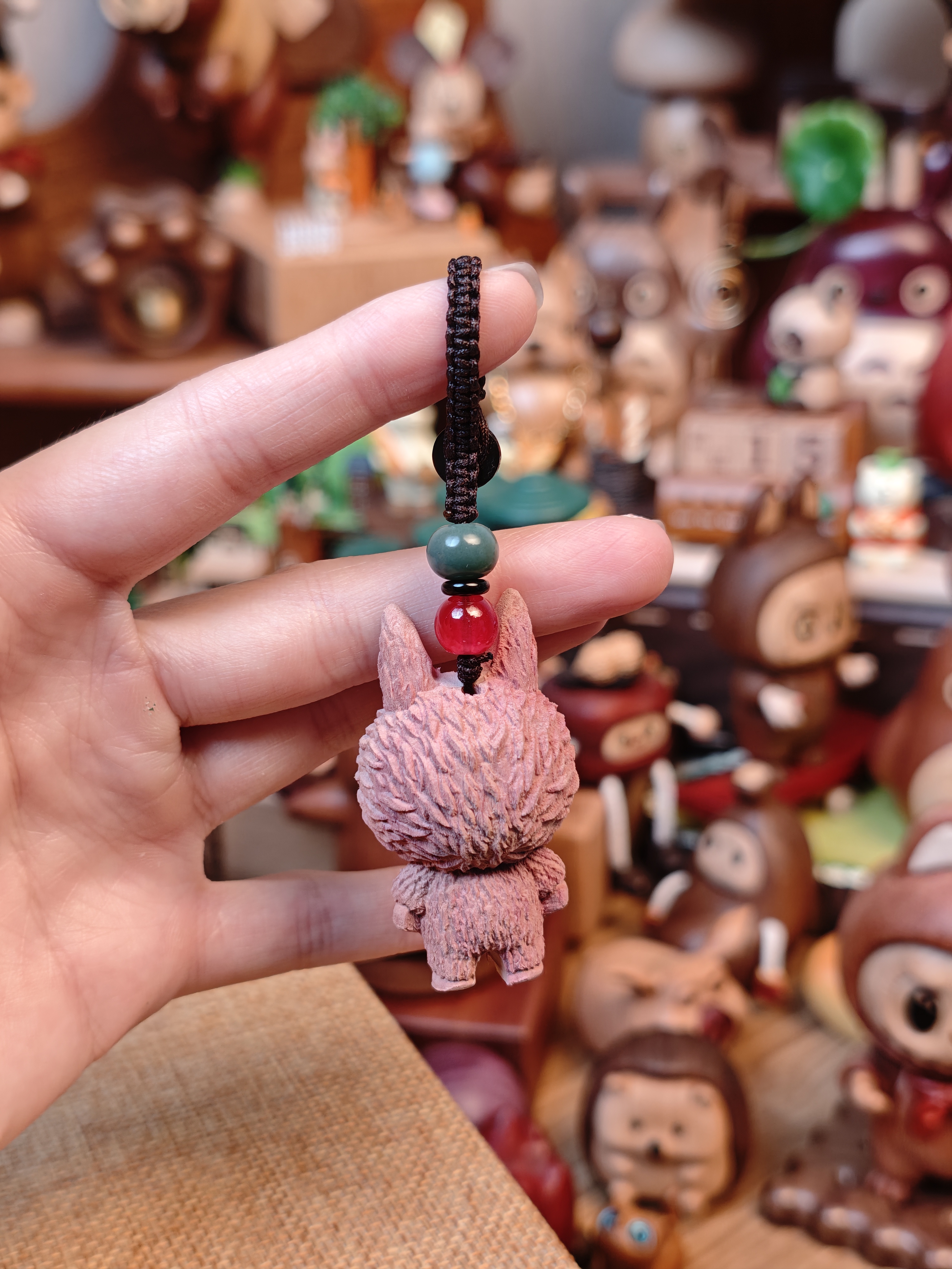 兜兜｜小兔兔挂件布布车挂件手工木制工艺品摆件节日礼物