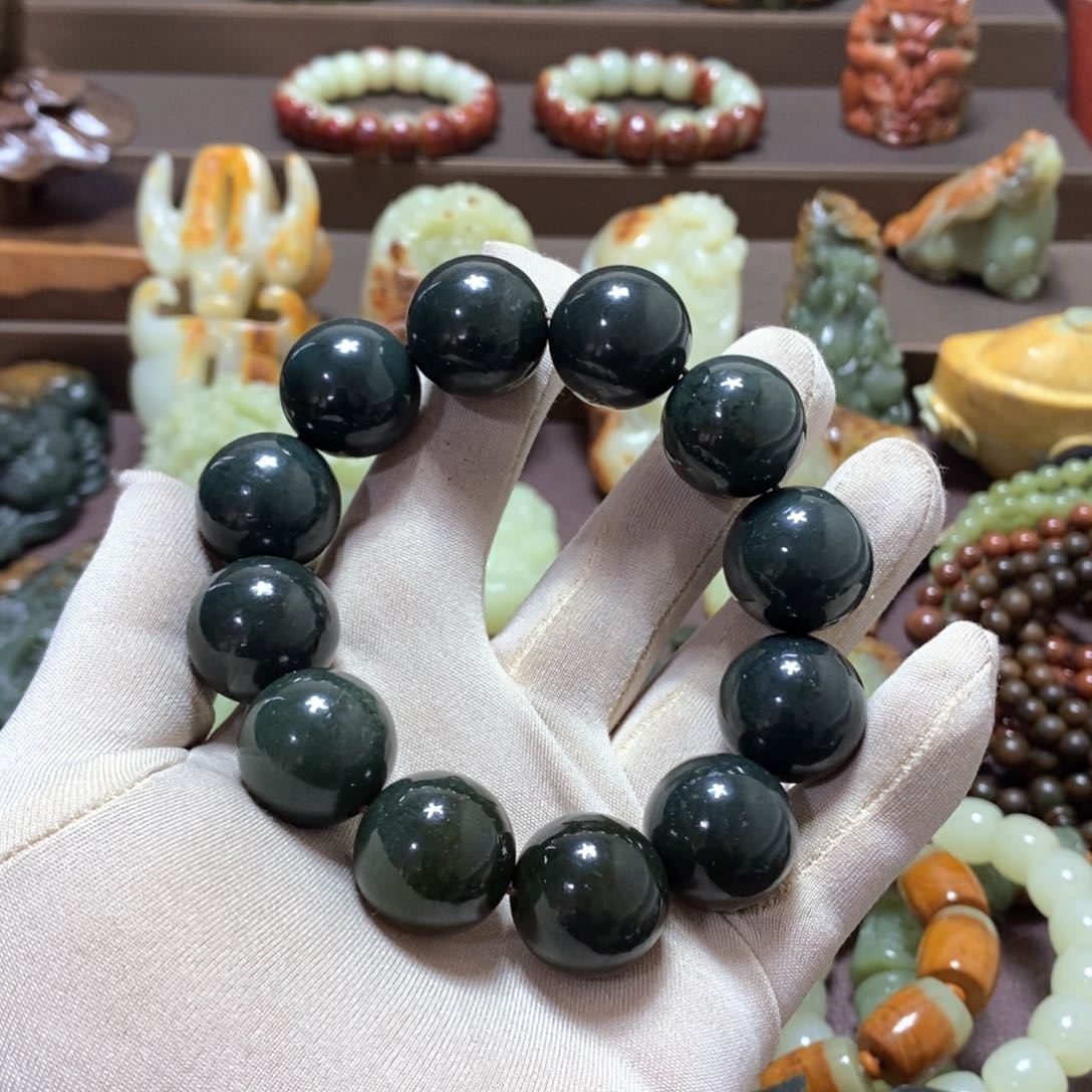 和田玉未镶嵌手串卡20