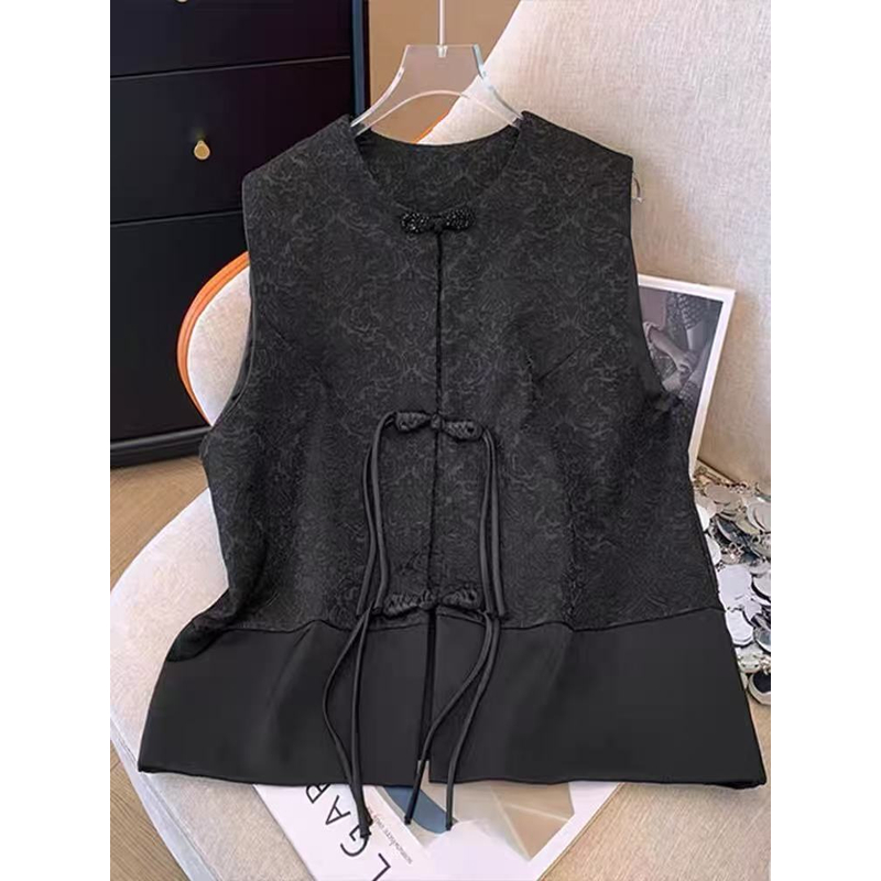 69【外套】提花纯色马夹复古女士民族风