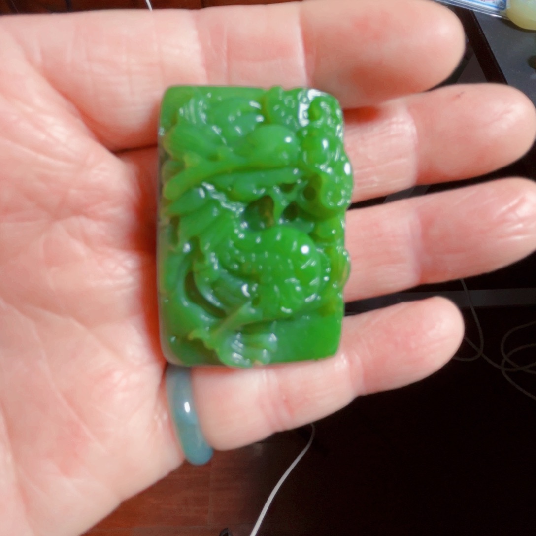 和田玉（碧玉）吊坠未镶嵌蓝**空