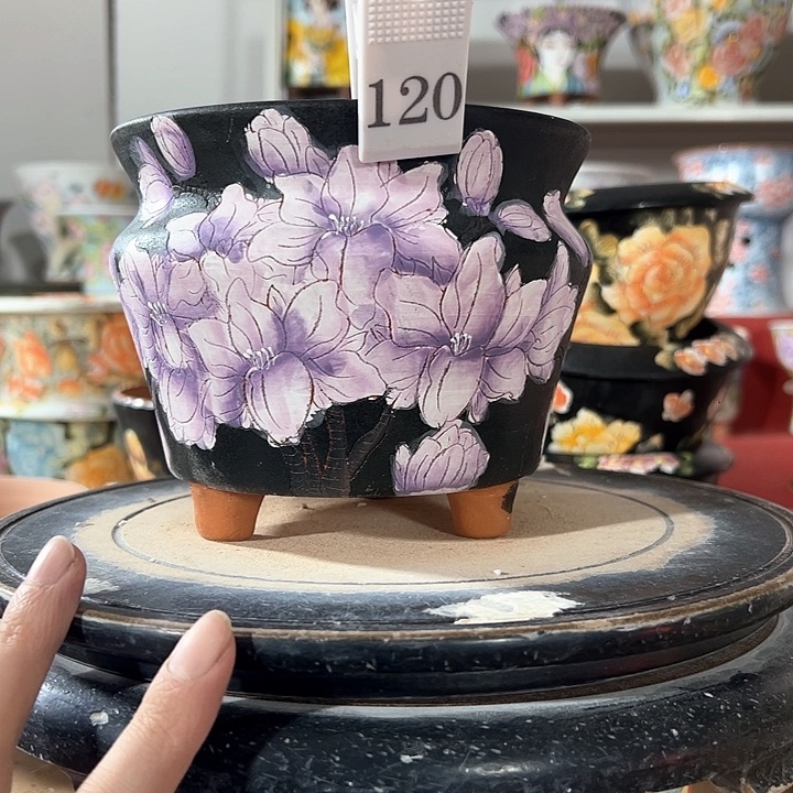 景德镇手绘花盆 满38包邮