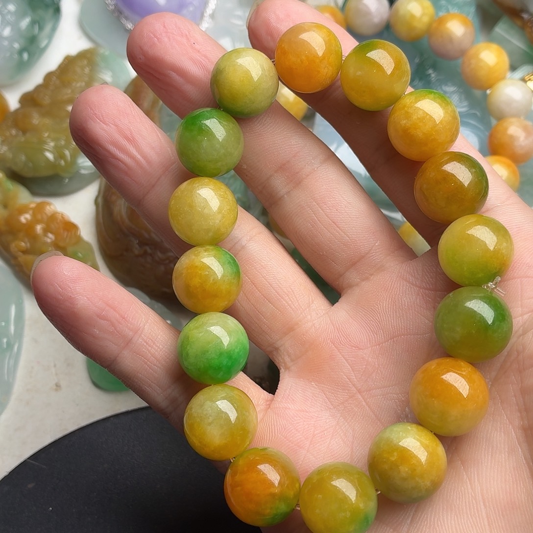 ⑦***後无非金属黄佳绿手串手链卡14