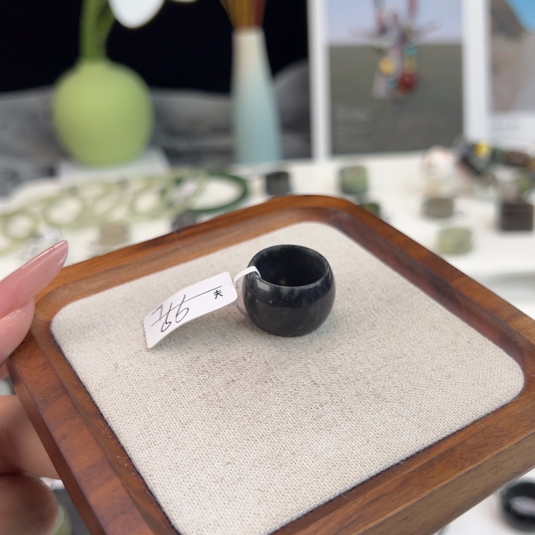 和田玉未镶嵌戒指N162青花轮胎直径16.8不退换