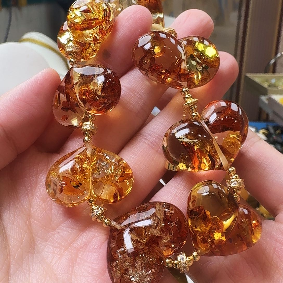 琥珀未镶嵌颈饰手串