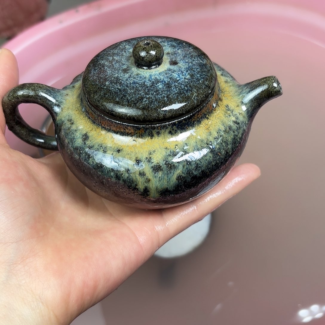 壶柴烧紫砂柿园壶