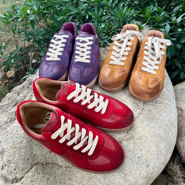 头层马皮手工复古擦色德训鞋女运动休闲百搭潮流高级个性