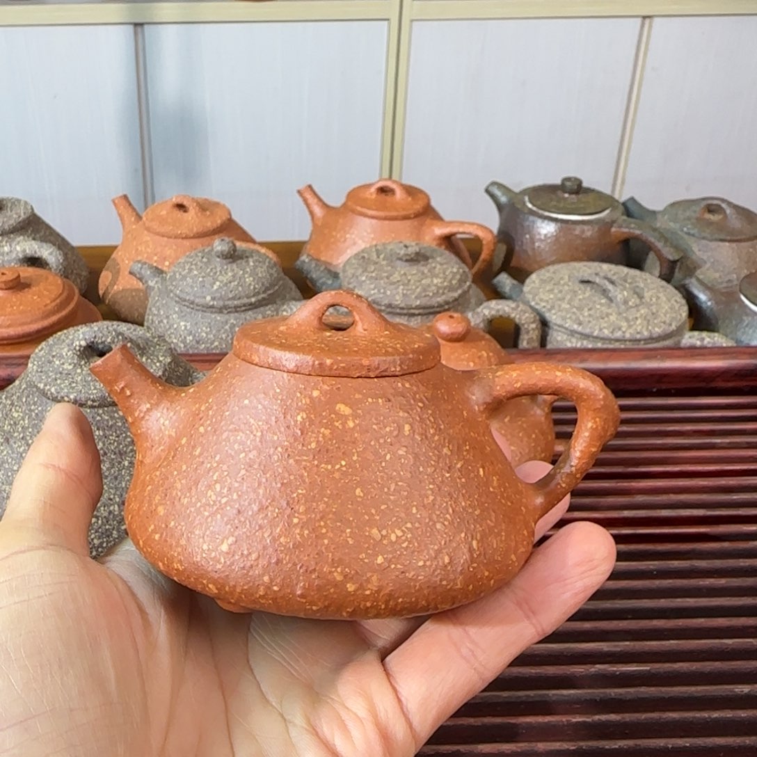 茶壶紫砂八目红降子冶石瓢140cc