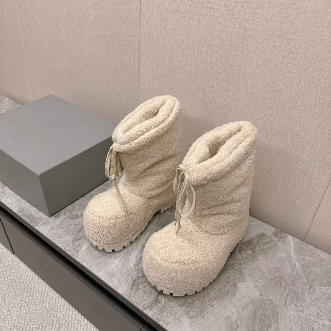 外贸25新款情侣冬季防滑毛毛短靴滑雪男女雪地靴厚底增高大头靴潮