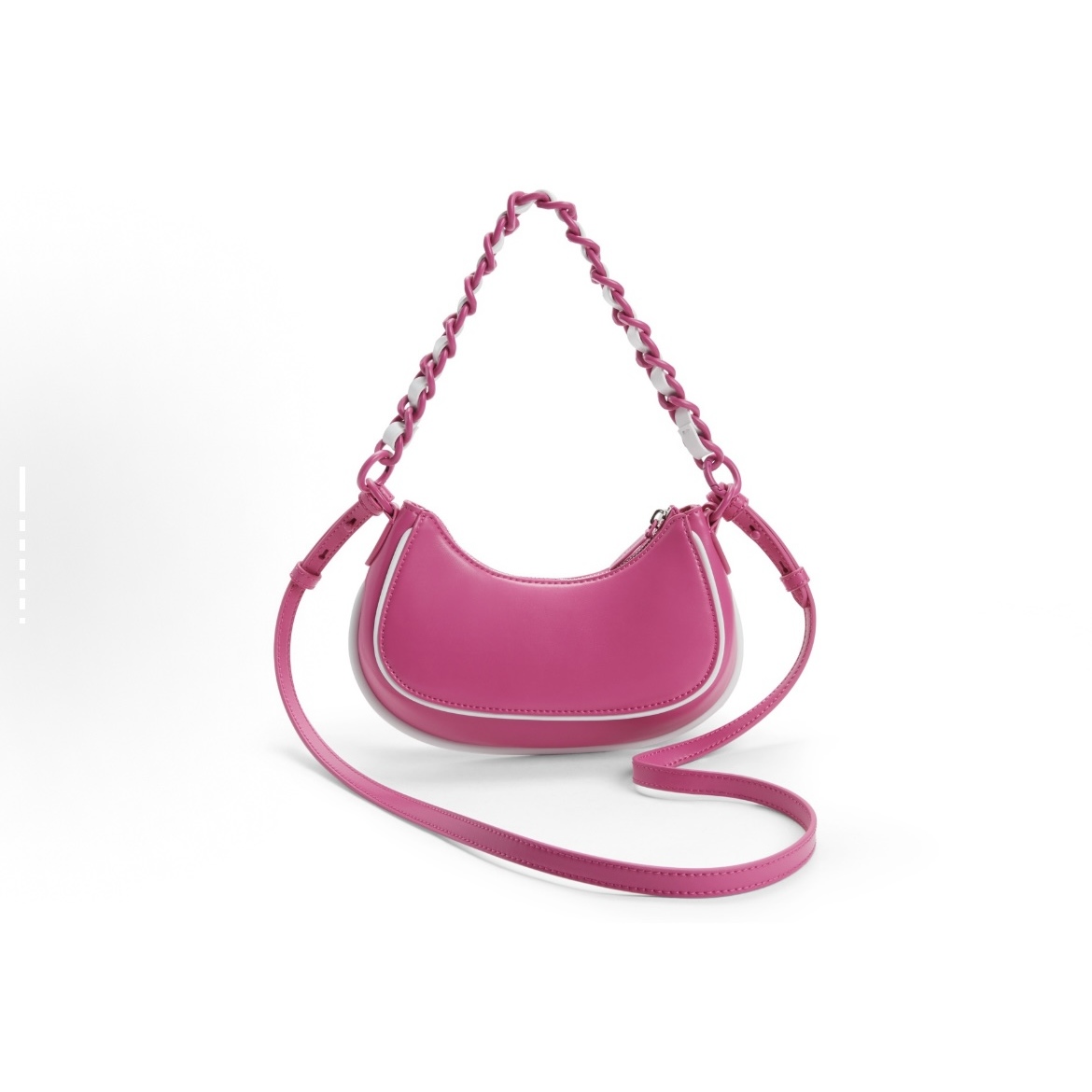 20671550紫红色S女士单肩手提包，默认微瑕