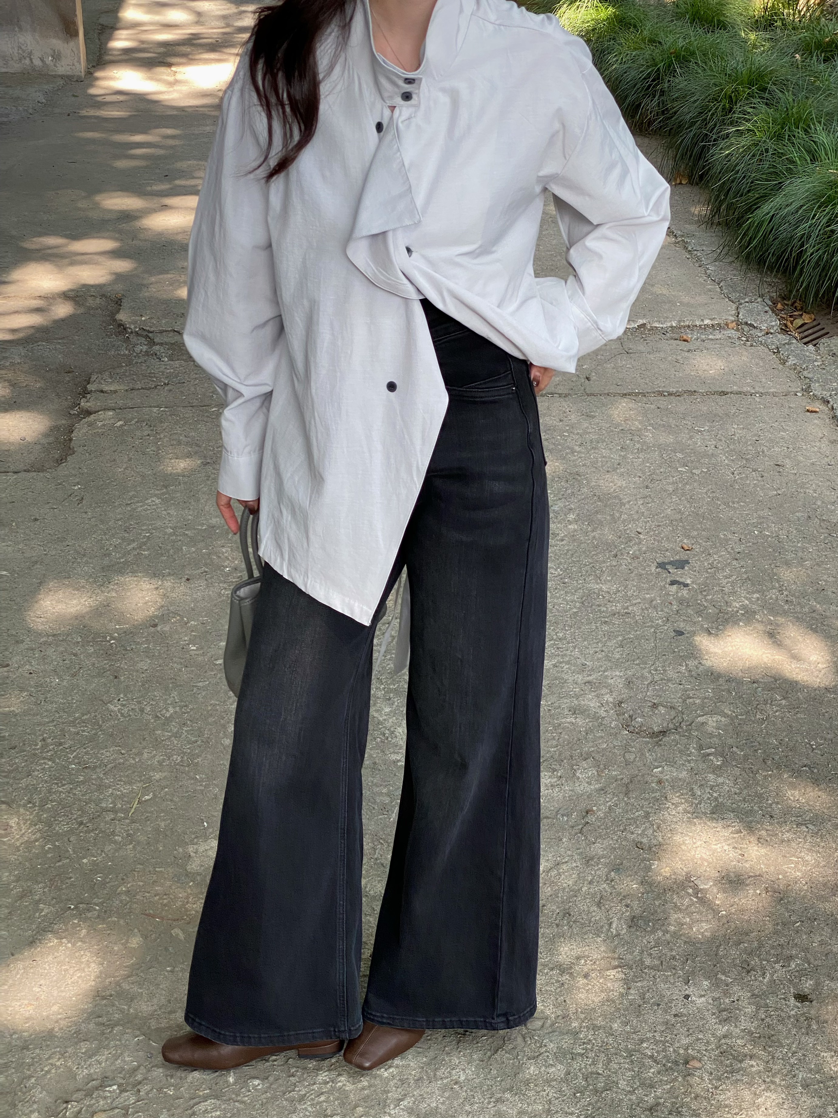 【黑武士】经典系复古百搭阔腿牛仔裤