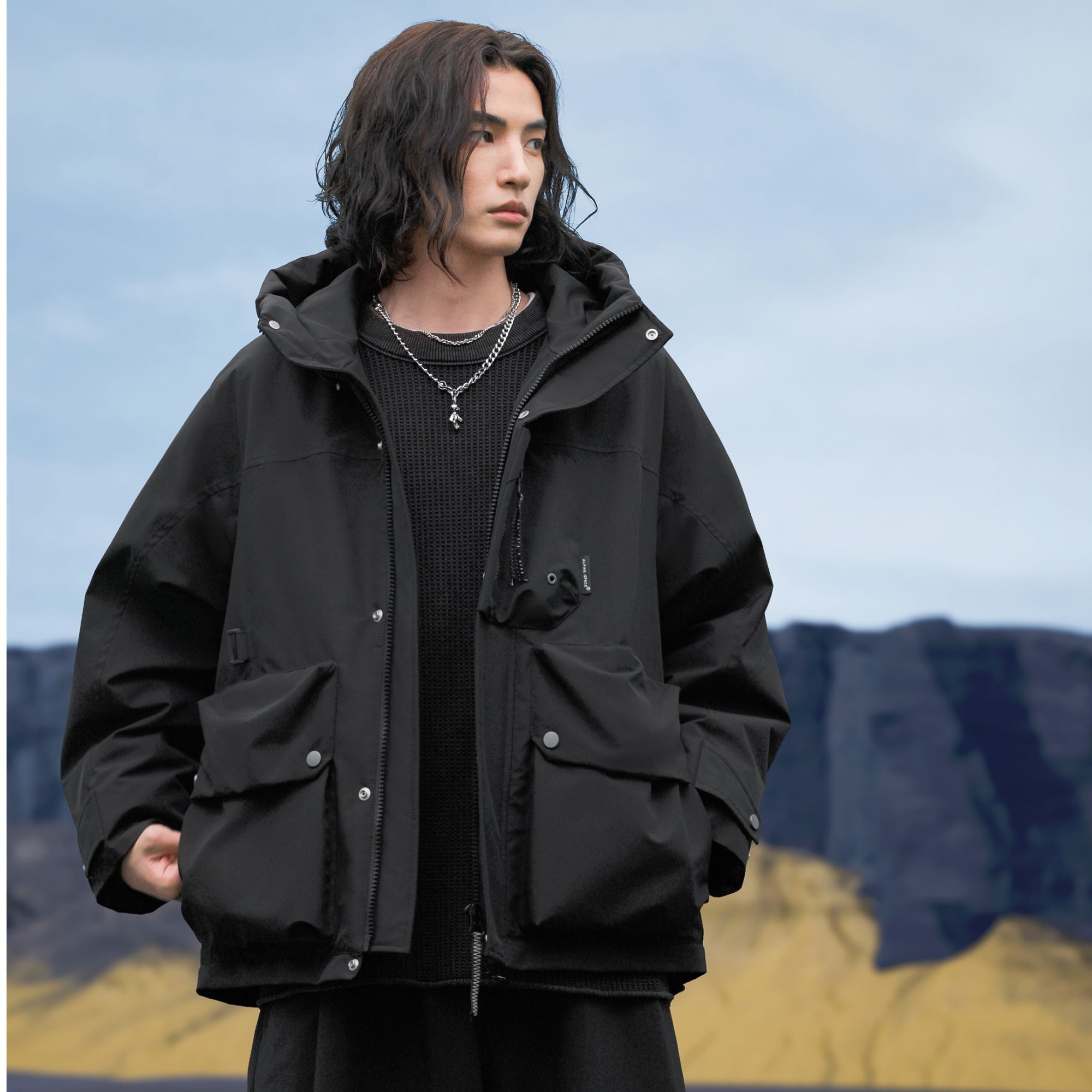 【将军工厂店】 28285连帽羽绒服男士中长款冬季2025新款潮保暖