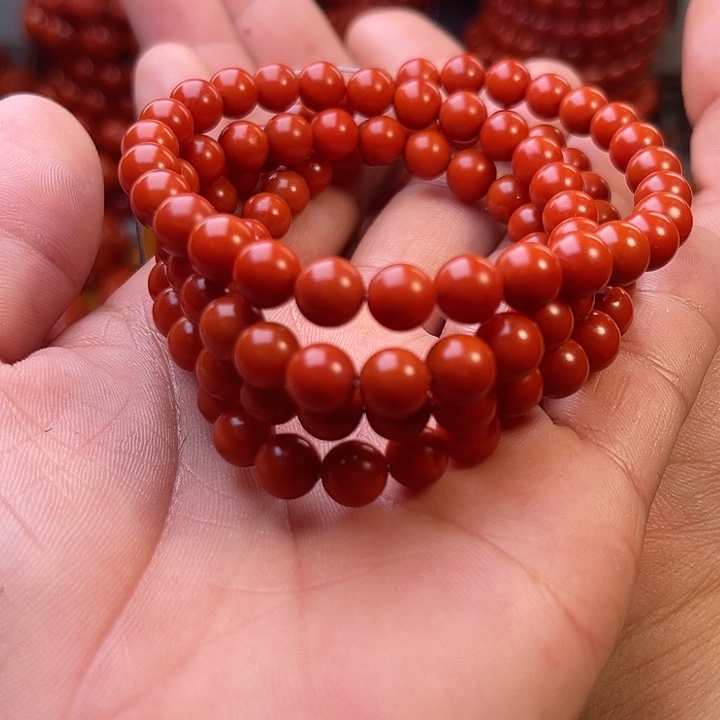 未镶嵌保山精工圆珠108卡7➕南红玛瑙