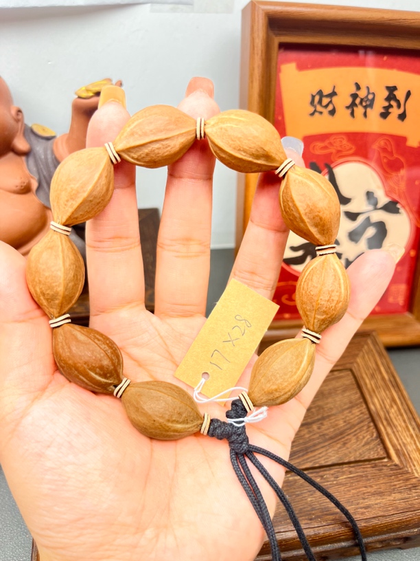 ZY铁核17-28梅林橄榄核小尺寸原皮素串男女通用手串