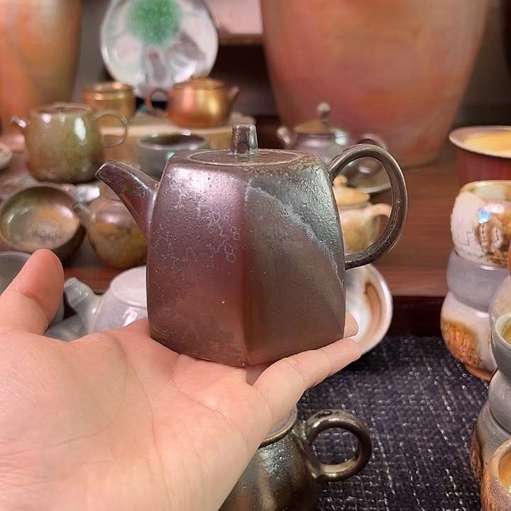 柴烧六方壶精品壶