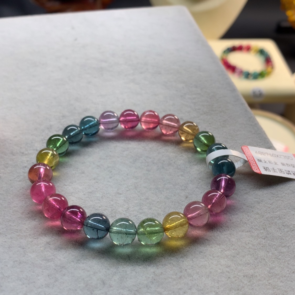 【闪购商品】未镶嵌手链碧玺荧光色标单圈8