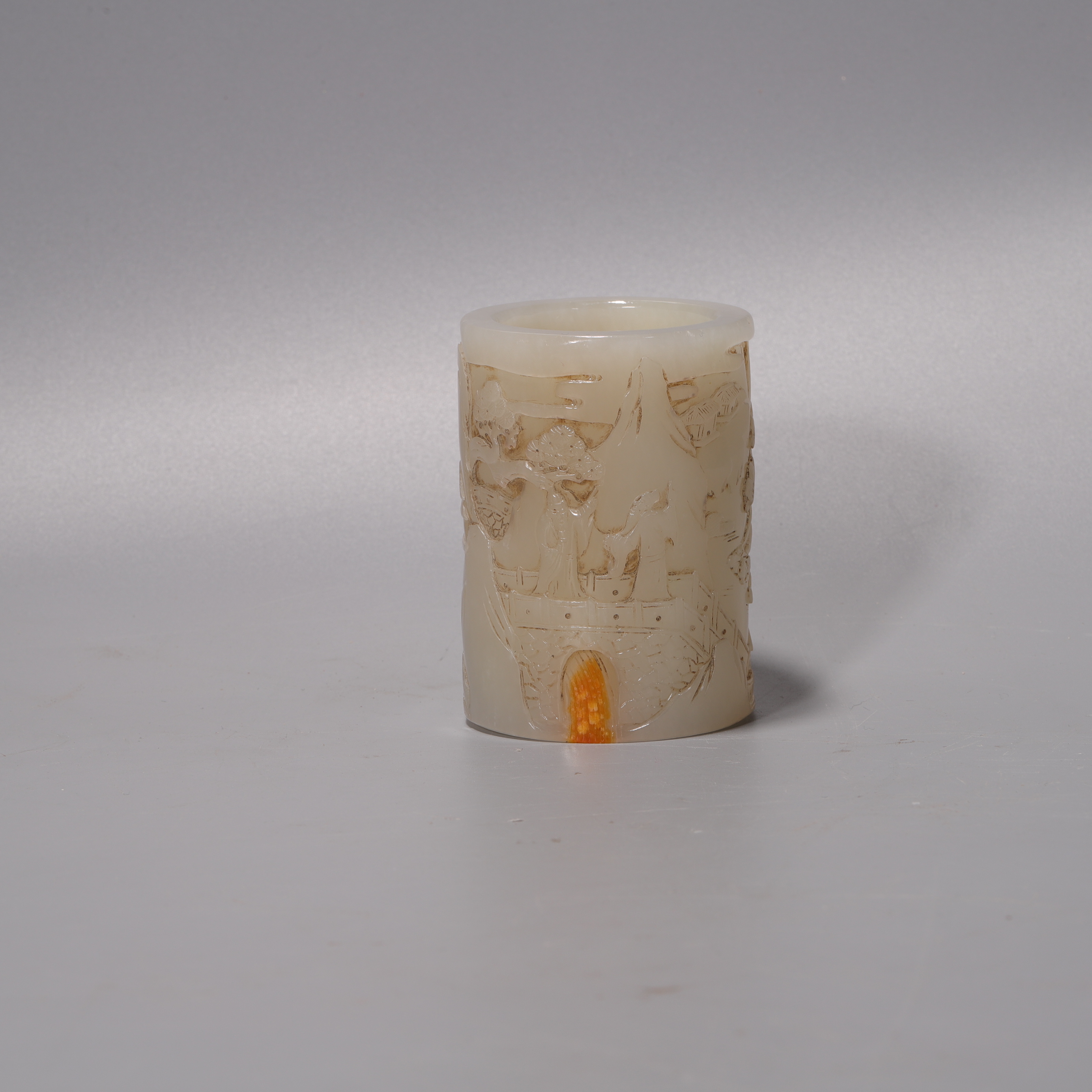 lot22  清代  和田玉笔筒