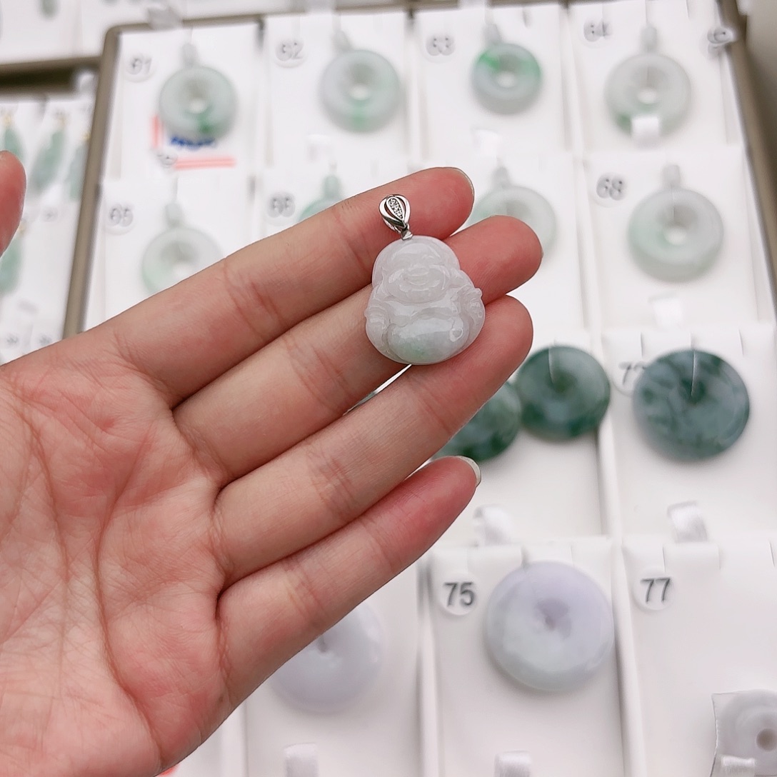 翡翠颈饰银S925镶嵌_*t佛公