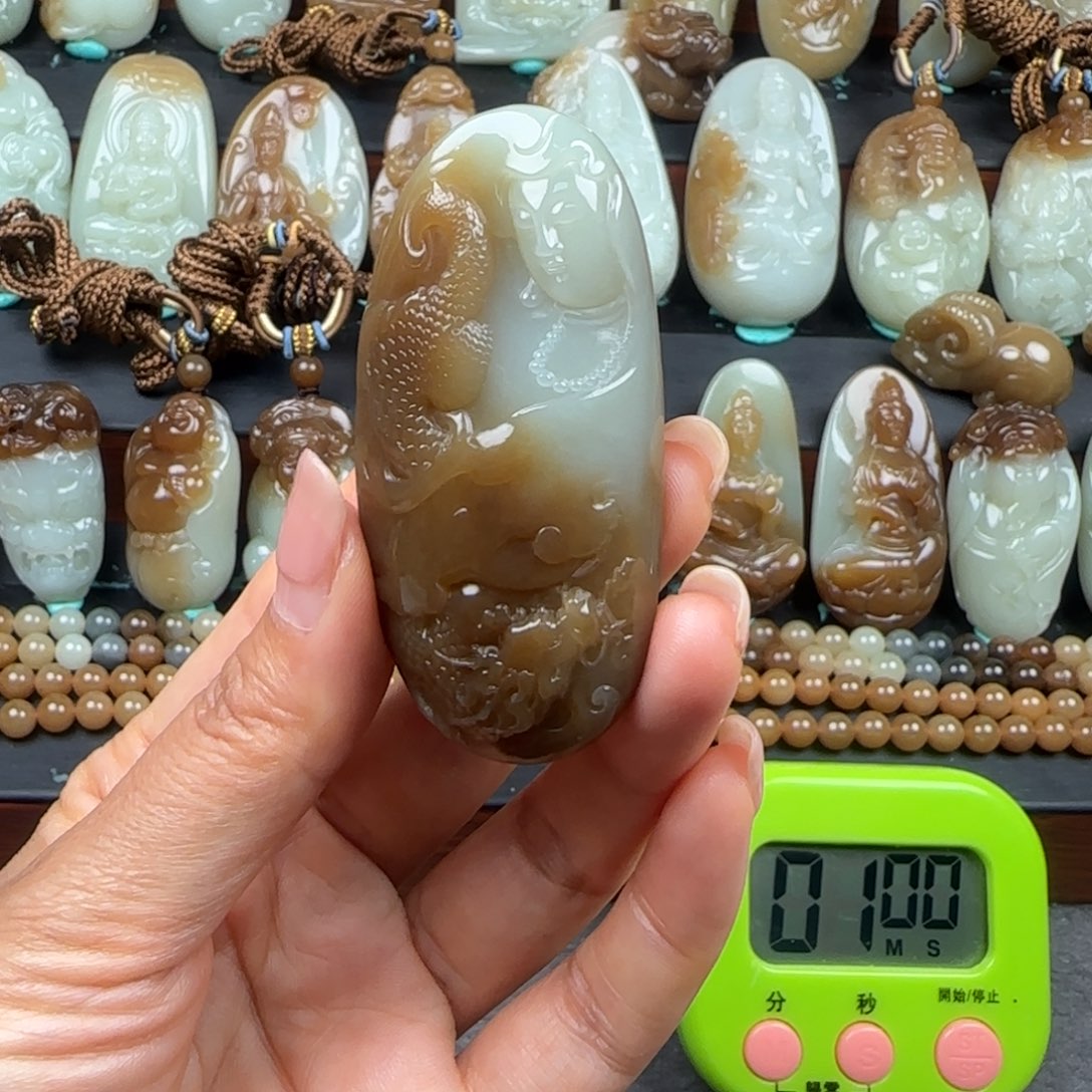 和田玉未镶嵌挂件哥***哥
