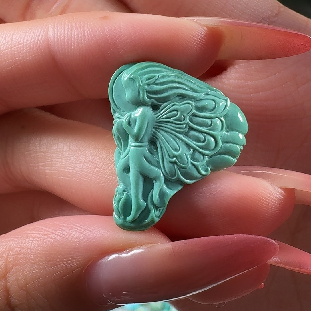 绿松石未镶嵌吊坠(不含链)精灵仙子