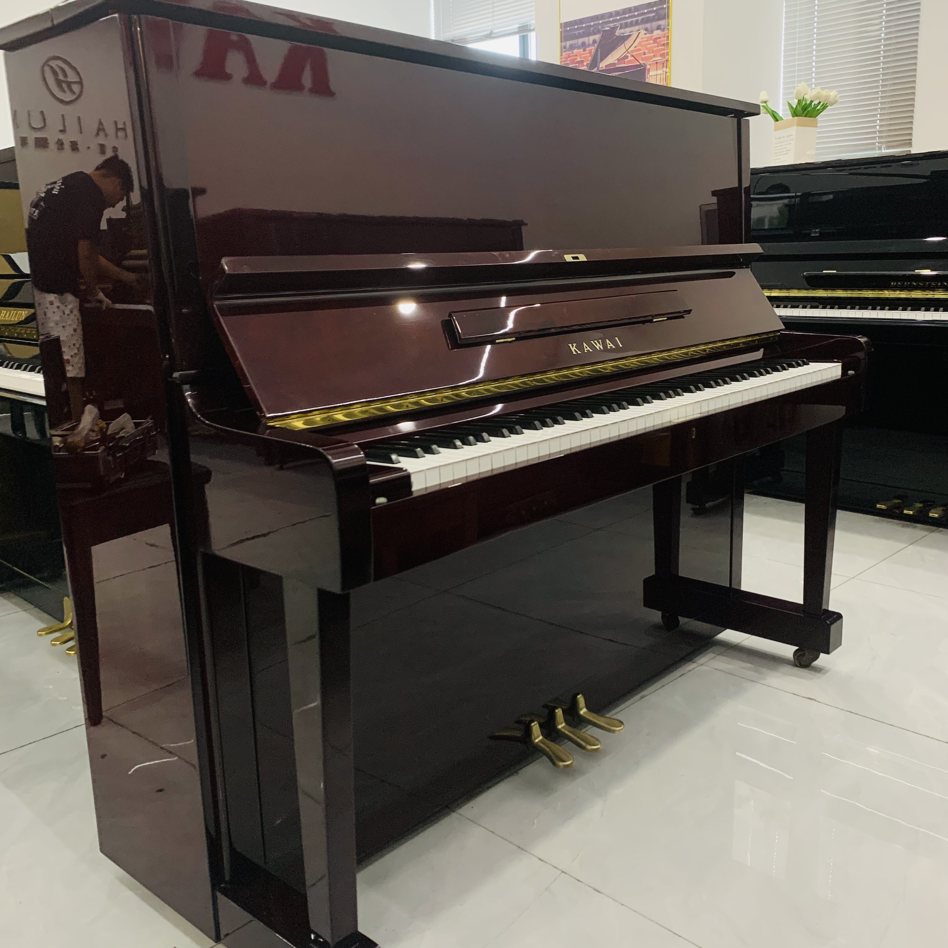  KAWAI/卡瓦依 KL50原装进口云杉木酒红色家用初学专业演奏钢琴