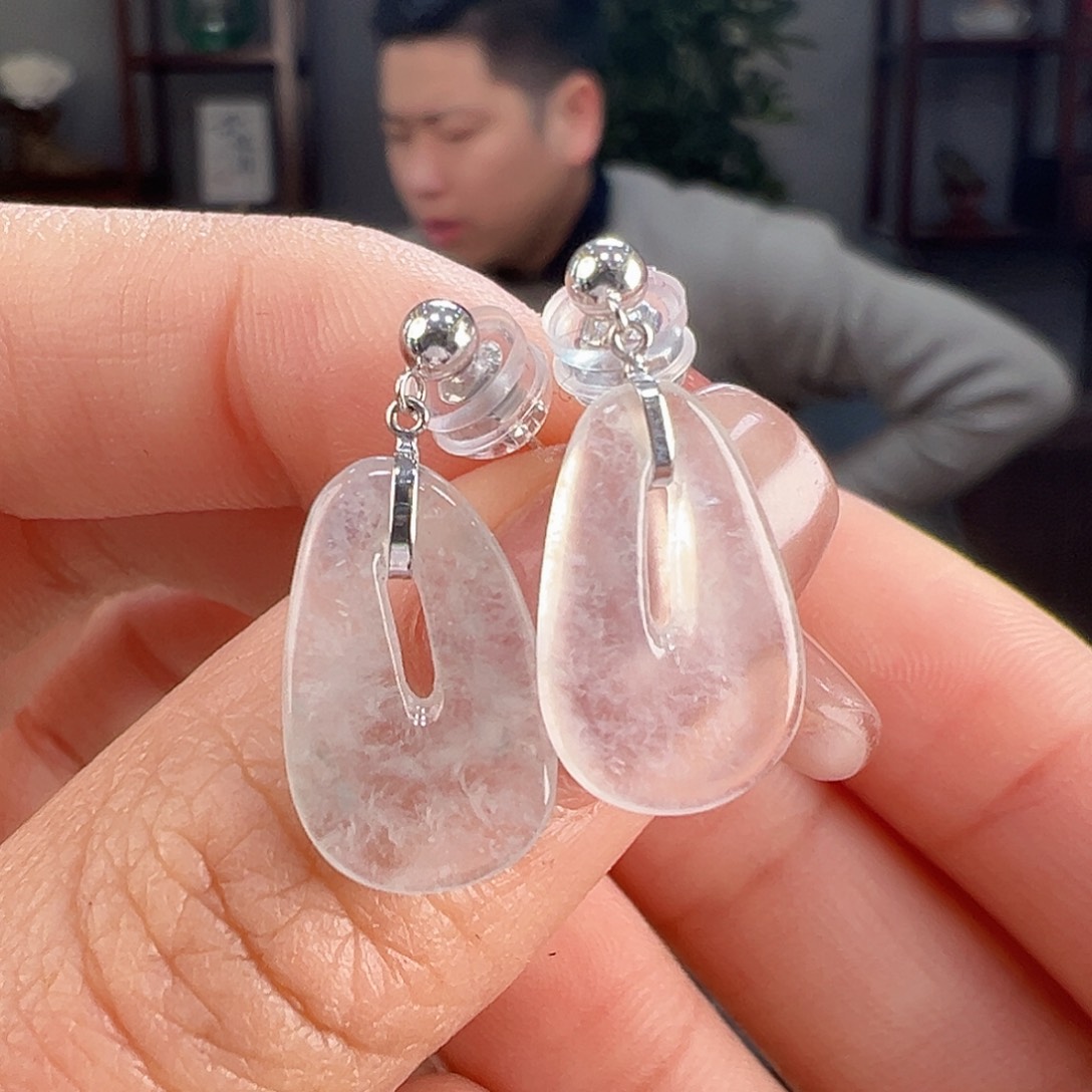 翡翠耳饰18K金镶嵌耳环55
