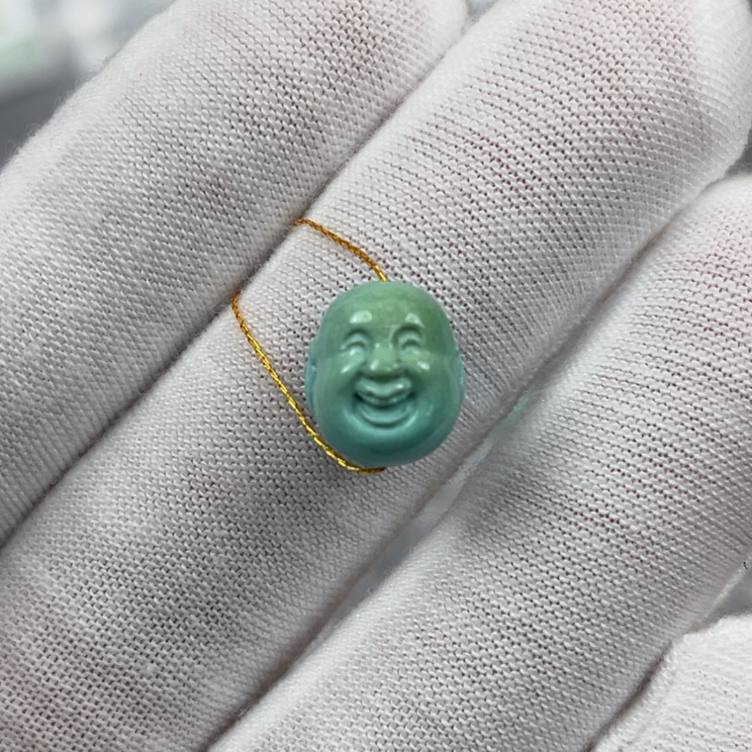 绿松石未镶嵌弥勒佛首编号37