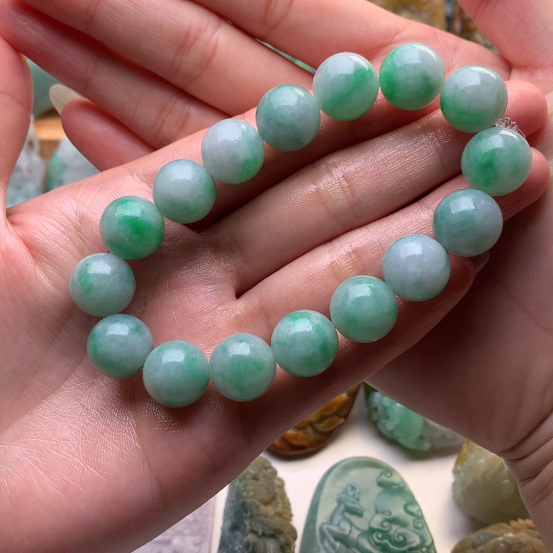 定制翡翠未镶嵌天**步珠子