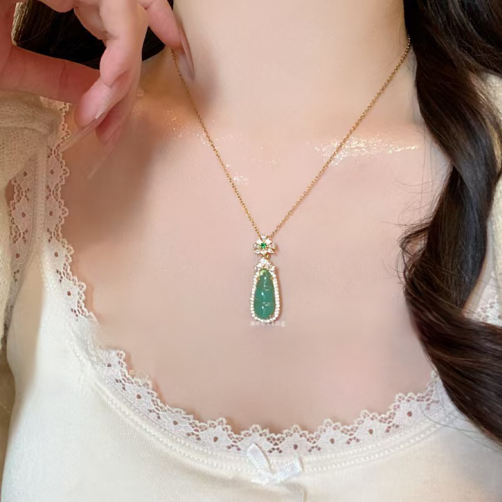   【冰清玉透豆荚项链】轻奢小众高级感锁骨链个性气质百搭