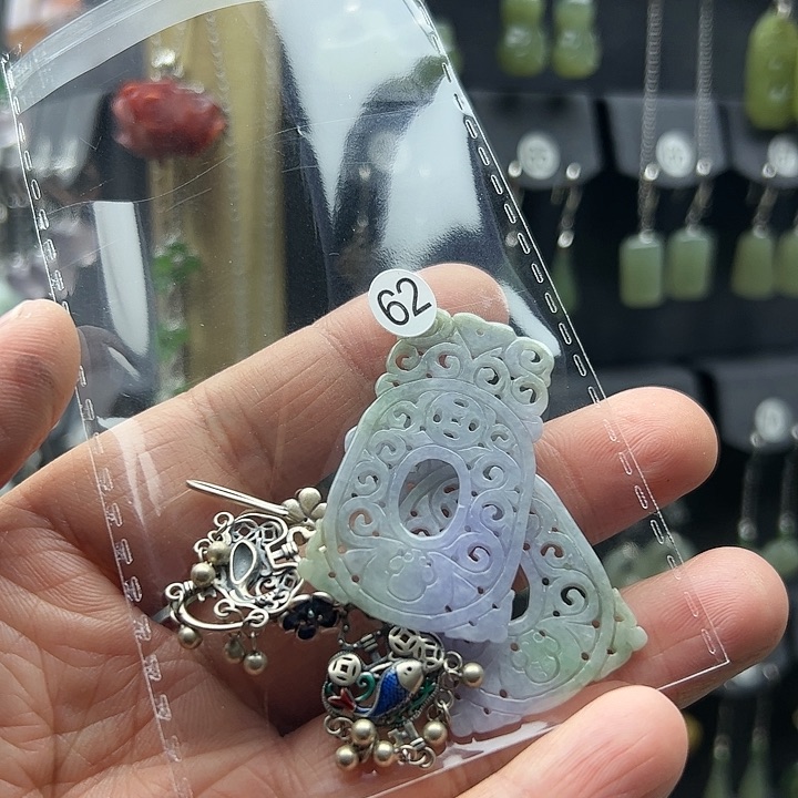 翡翠耳饰银S925镶嵌?****࿐