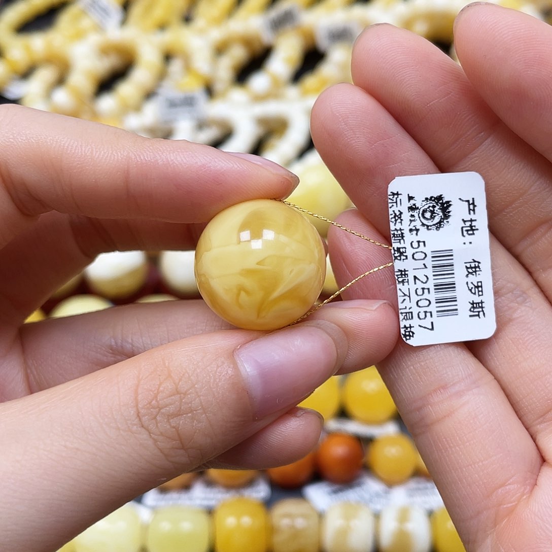 未镶嵌蜜蜡裸石圆珠19.3mm