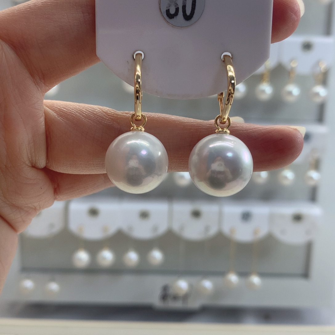 淡水珍珠耳饰银S925镶嵌