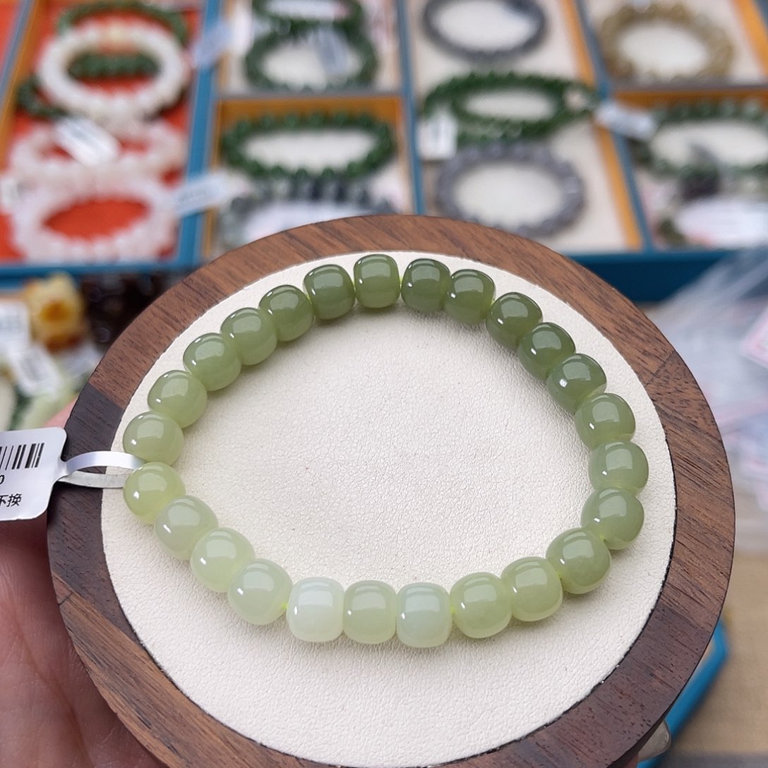 和田玉未镶嵌手串A7卡7×8