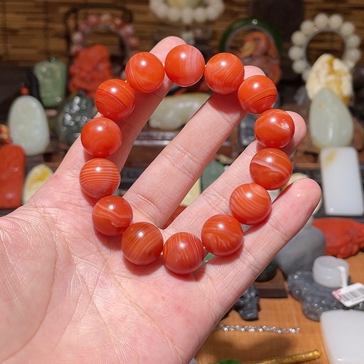 颈饰未镶嵌南红玛瑙手串