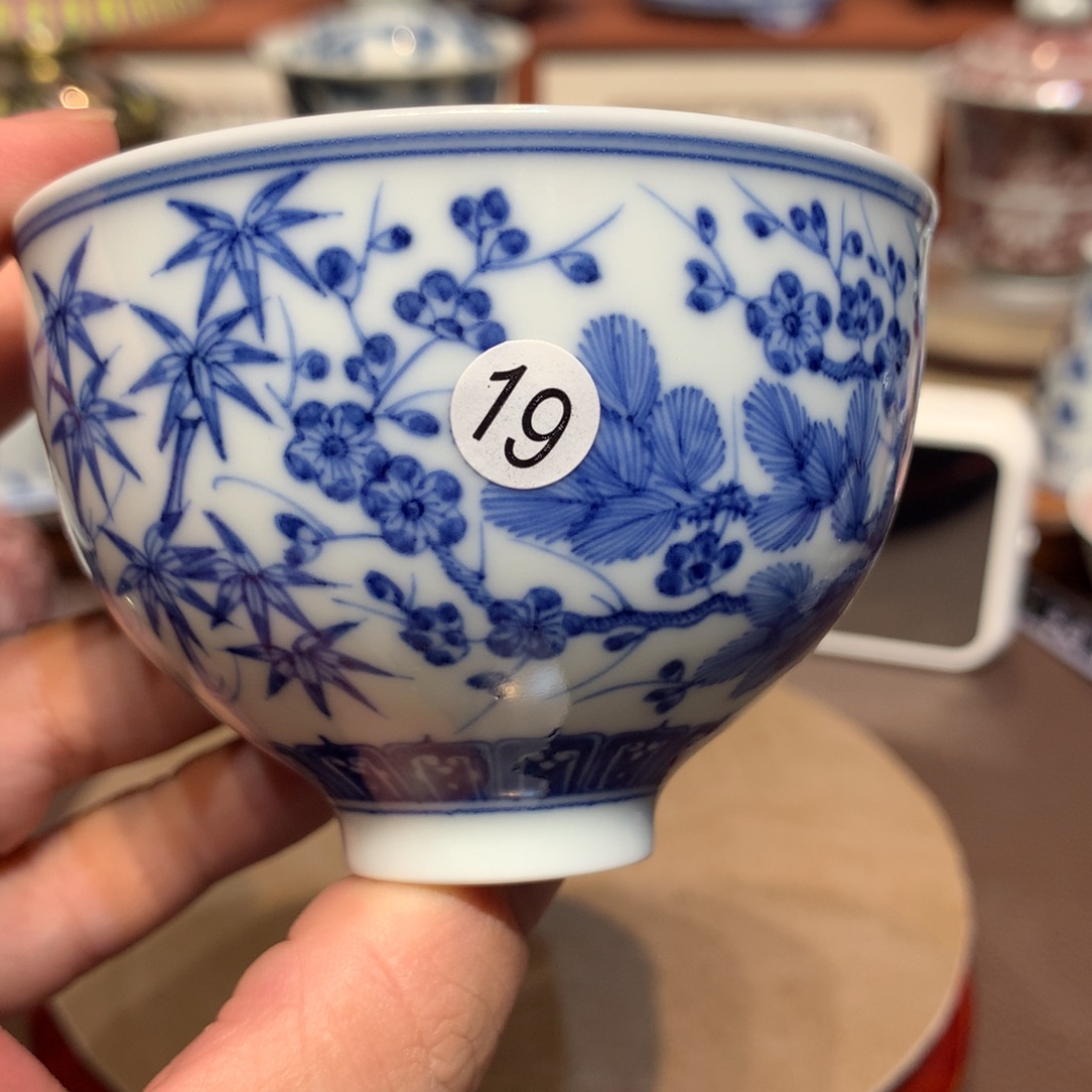 霖***苑19青花马尾松主人杯wls201